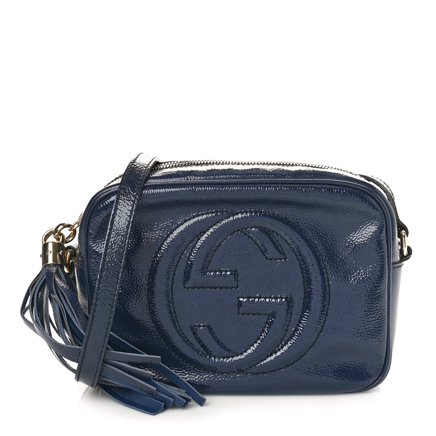 Gucci Vernice Naplack Small Soho Disco Bag Uniform Blue 1 of 11