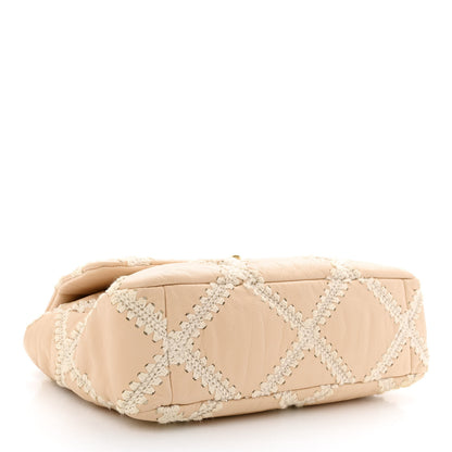 Chanel Calfskin Crochet Large Chanel 19 Flap Beige 4 of 10