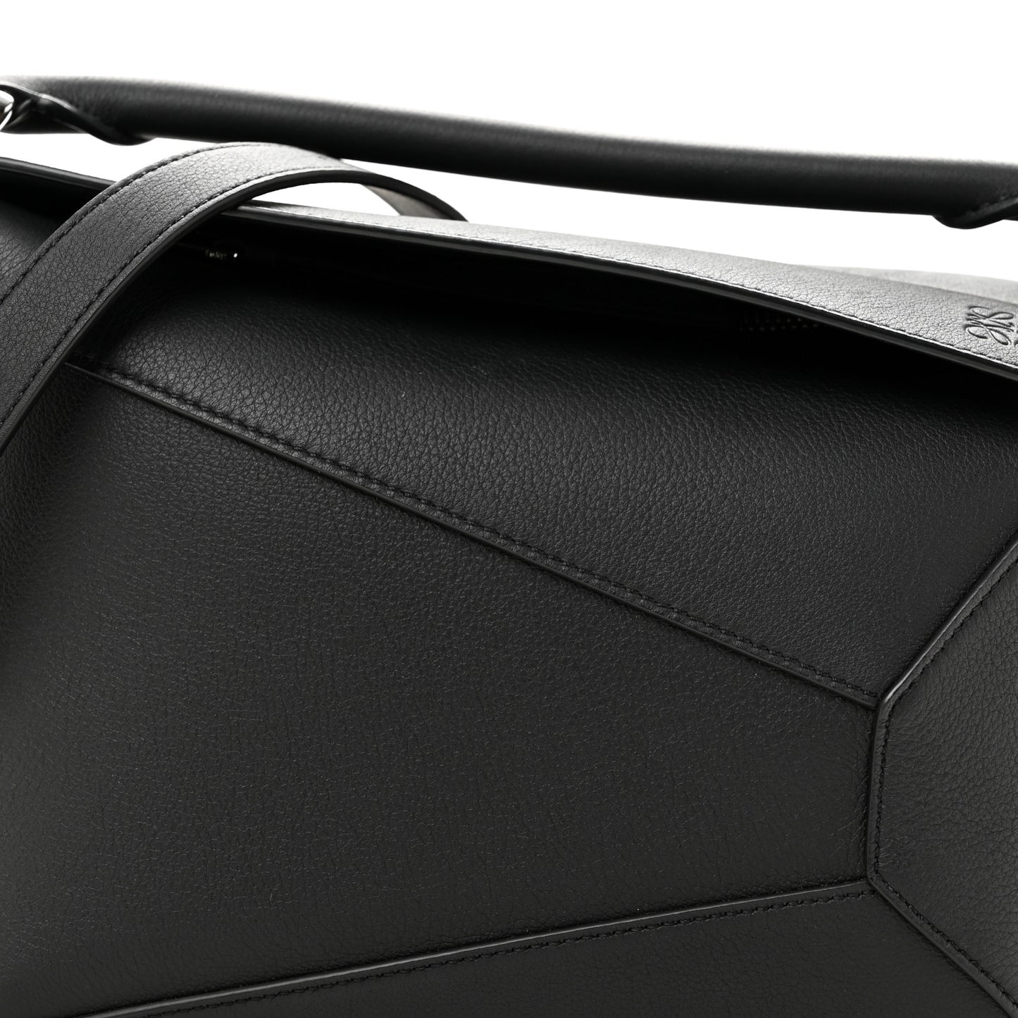 Calfskin Small Puzzle Edge Bag Black