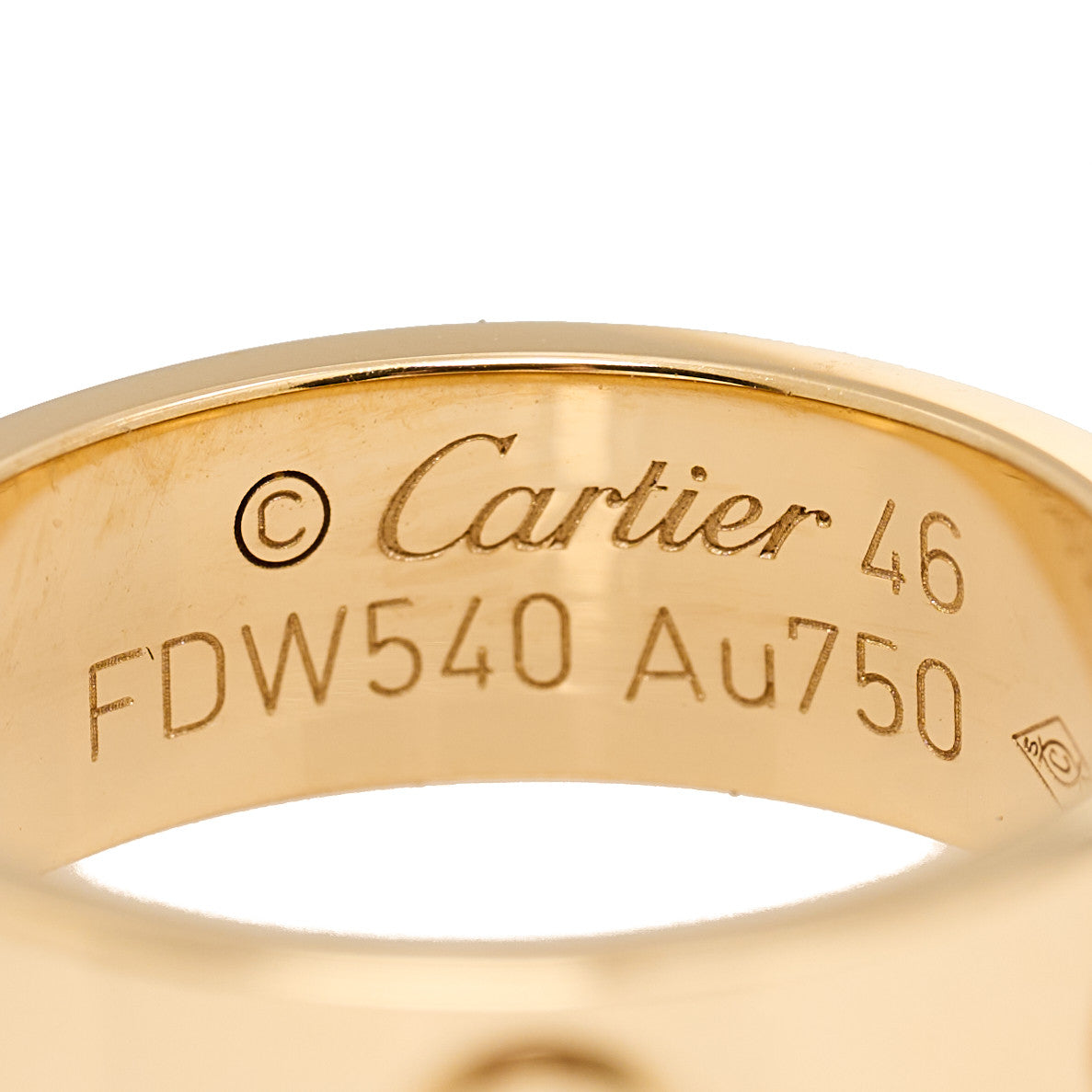 Cartier 18K Yellow Gold 5.5mm LOVE Ring 46 3.75 3 of 3