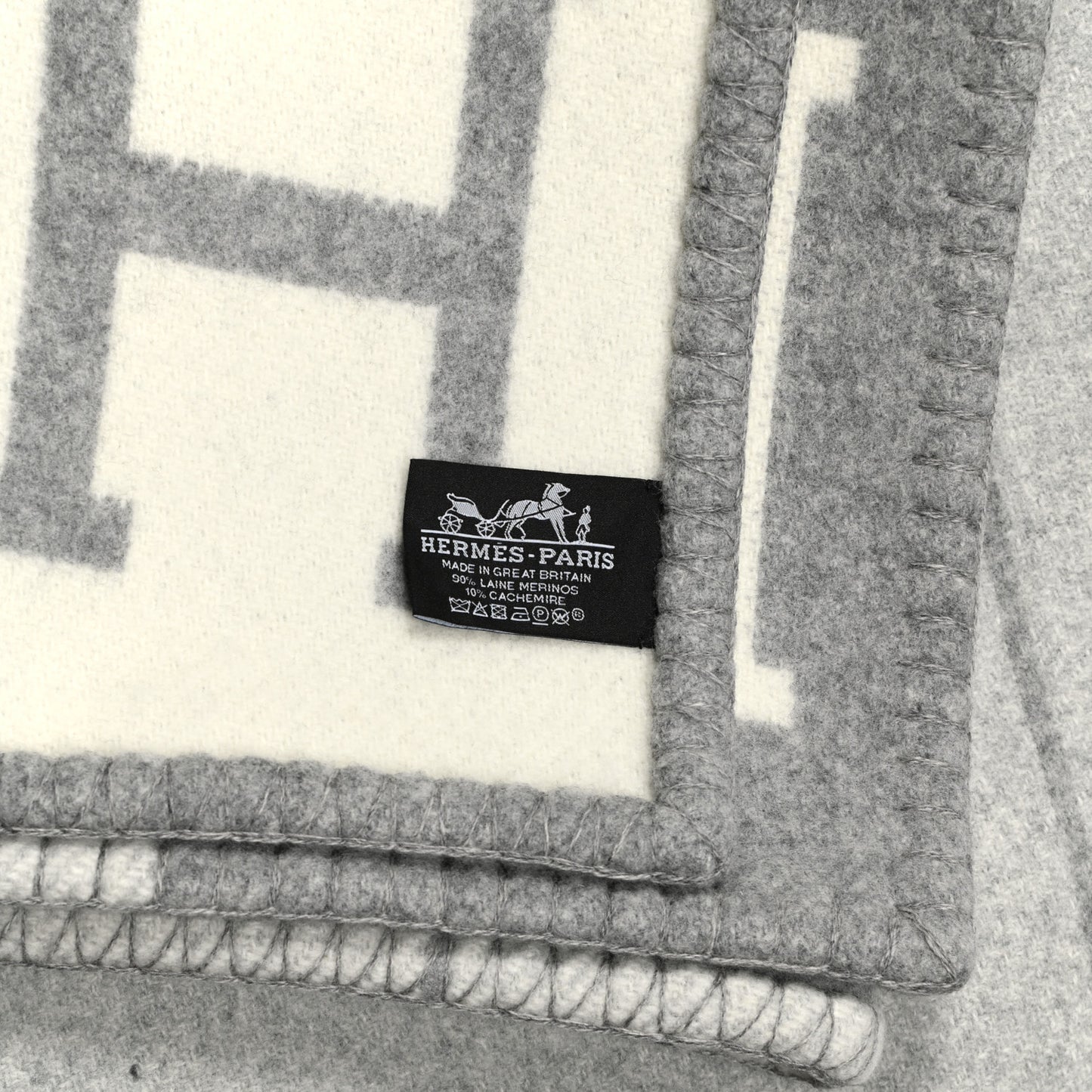 Wool Cashmere Avalon III Blanket Ecru Gris Clair