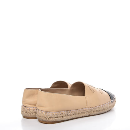 Chanel Lambskin CC Espadrilles 38 Beige Black 4 of 21