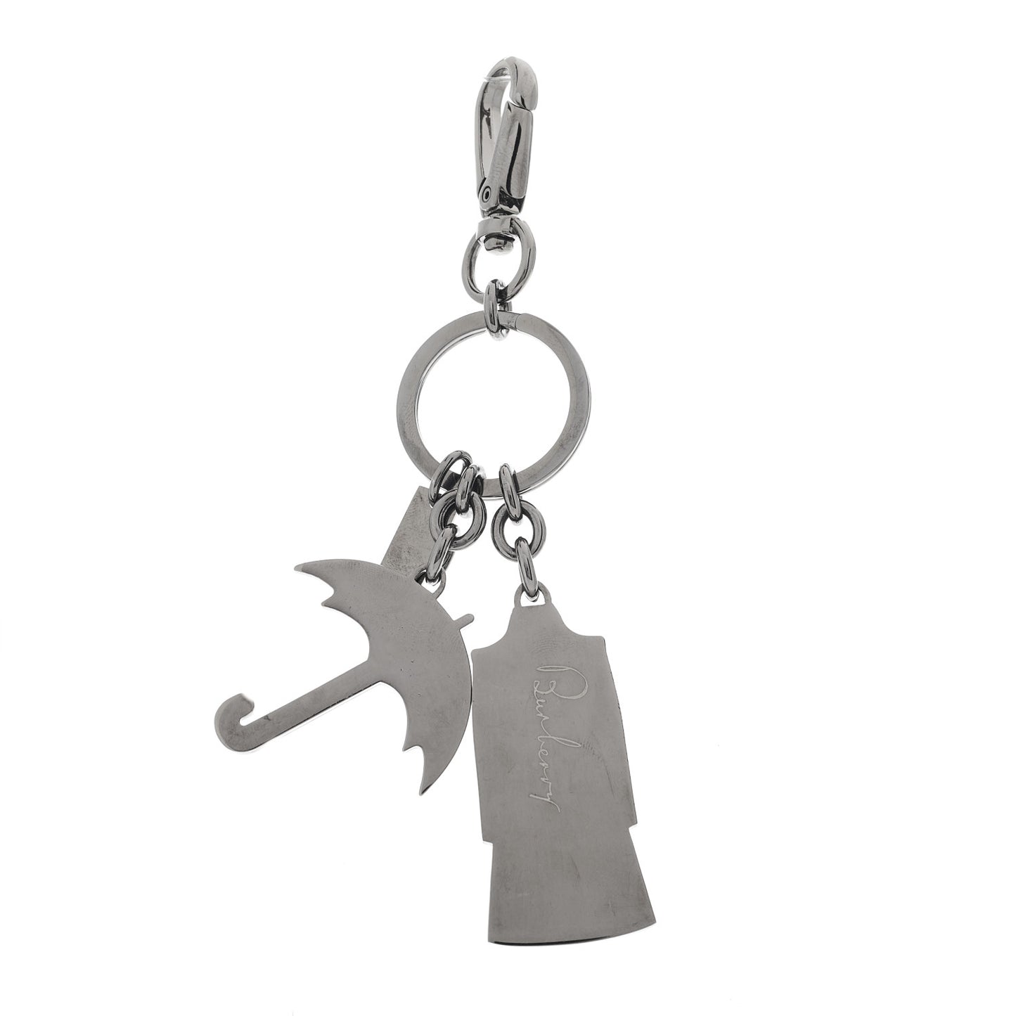Trench Coat Umbrella Key Chain Bag Charm Gunmetal