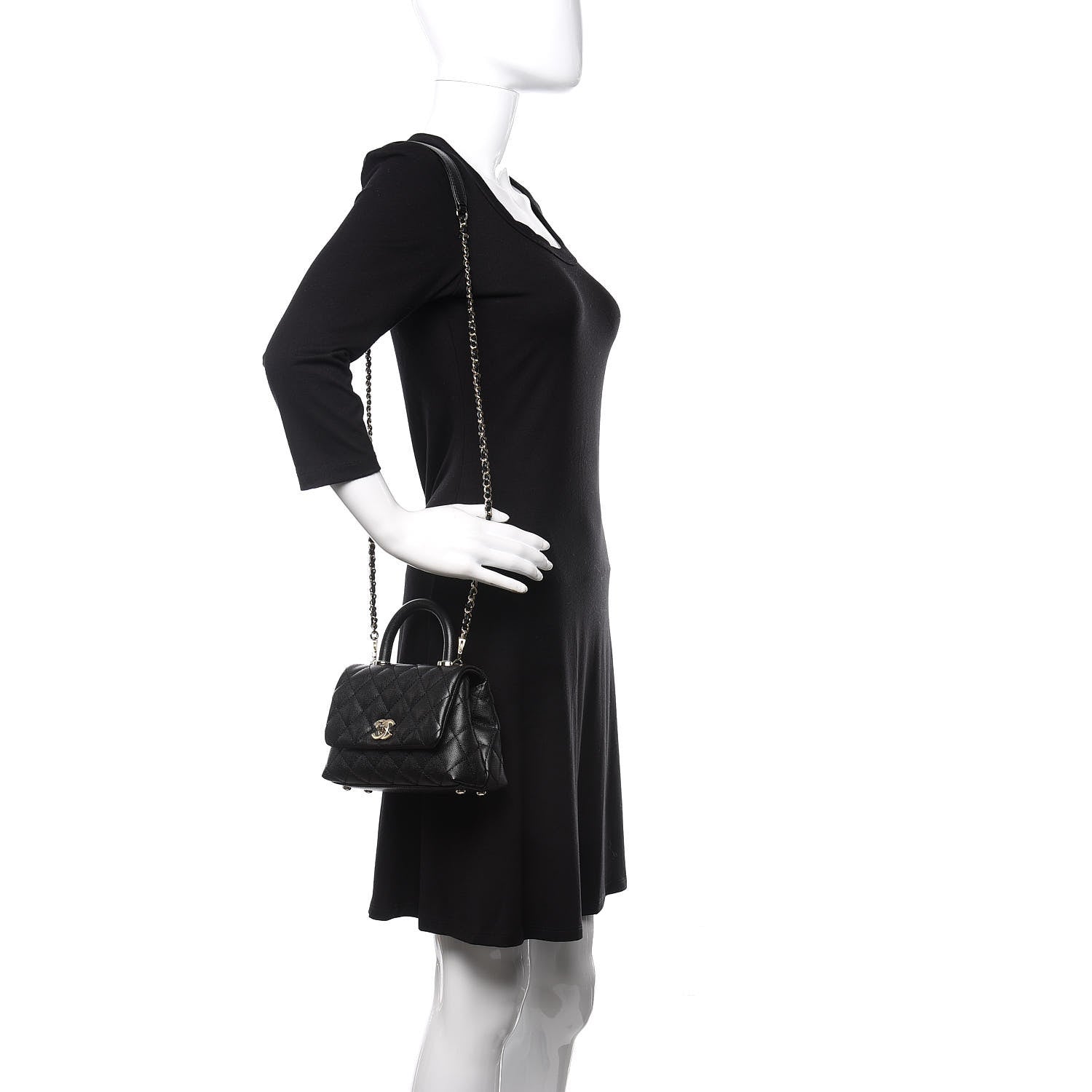 Chanel Caviar Quilted Extra Mini Coco Handle Flap Black 2 of 11