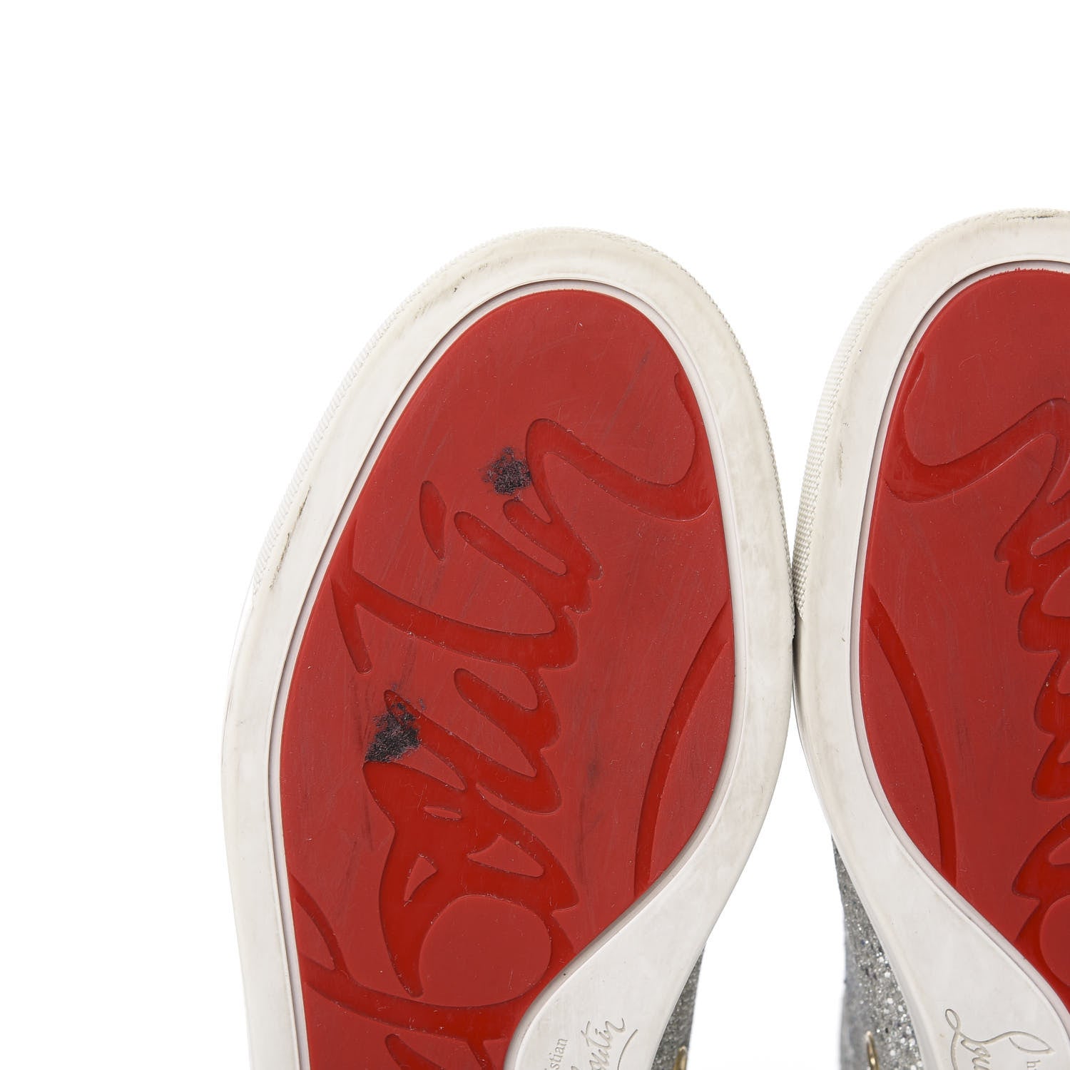 Christian Louboutin Glitter Bip Bip Strass Womens Flat Sneakers 36 Version Multi 6 of 9