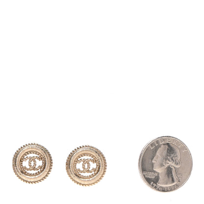 Chanel CC Round Earrings Gold 2 of 5