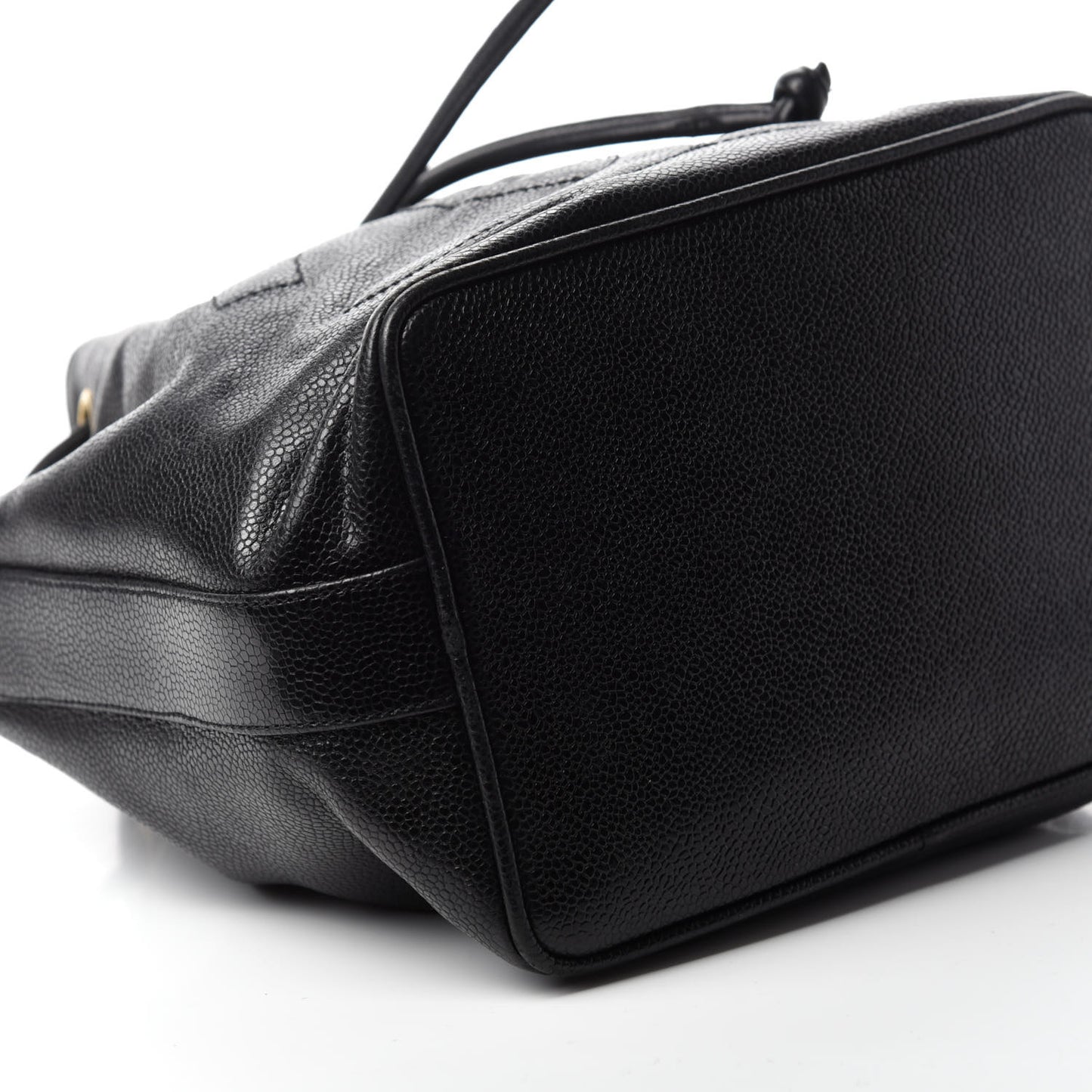 CC Stitched Drawstring Bucket Bag Black