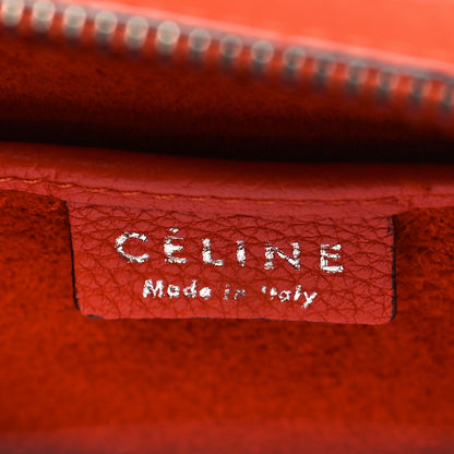 Celine Drummed Calfskin Nano Luggage Vermillion 6 of 9