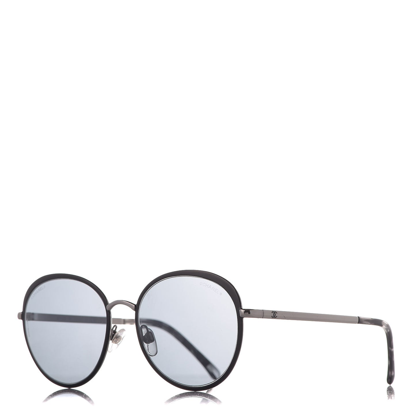 Round Spring Sunglasses 4206 Black Silver
