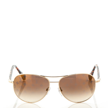 Louis Vuitton Conspiration Pilote Sunglasses Z0164U Gold 2 of 7