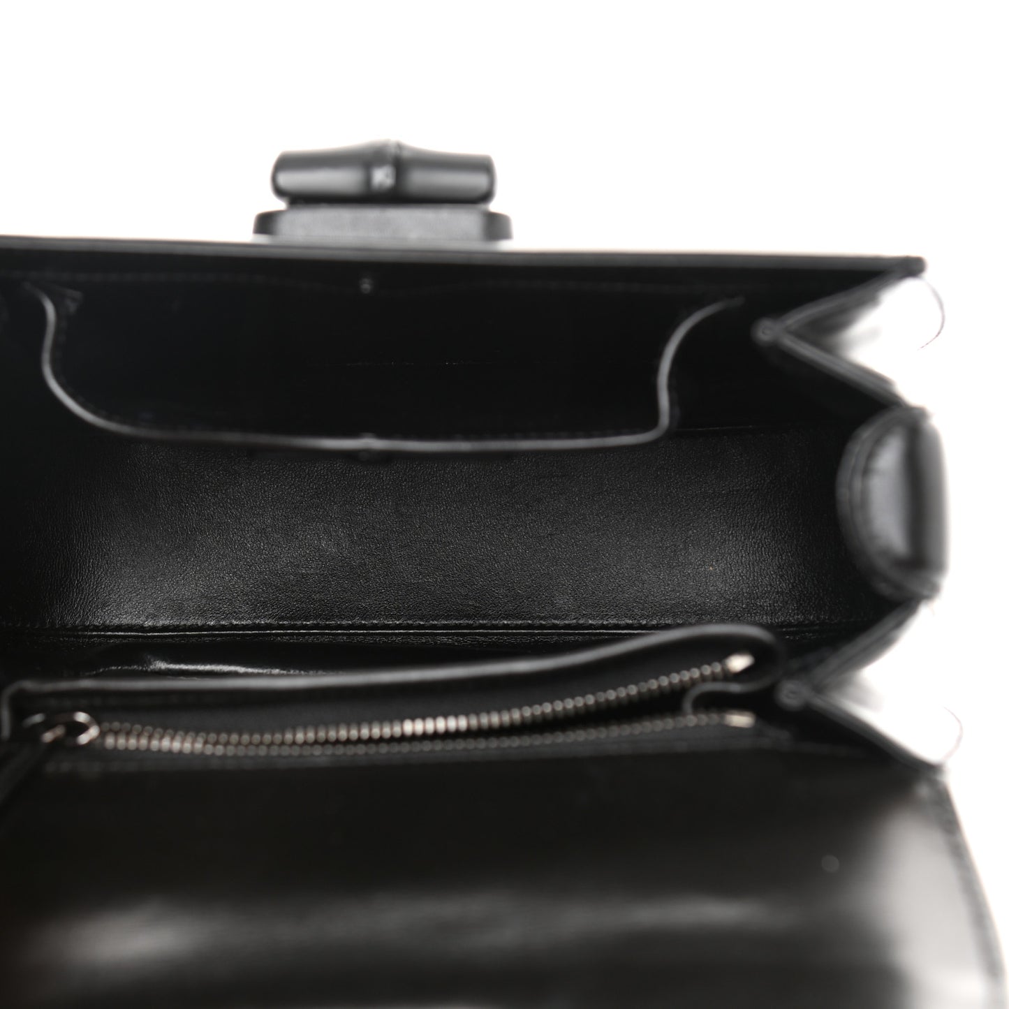Boarded Dyana Lux Calfskin Web Monochrome Small Bamboo 1947 Top Handle Bag Black
