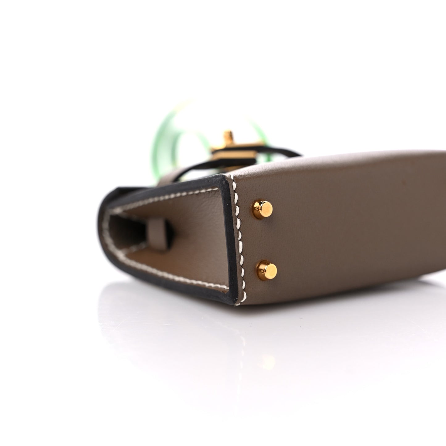 Tadelakt Mini Kelly Twilly Bag Charm Etoupe