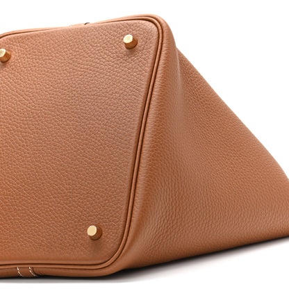 Hermes Taurillon Clemence Picotin Lock 22 MM Gold 10 of 11