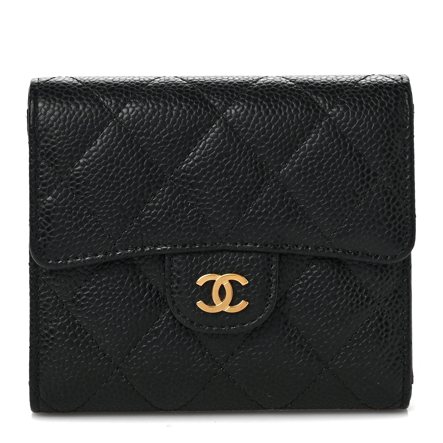 Chanel Caviar Quilted Compact Flap Wallet Black 1 of 7