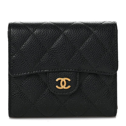 Chanel Caviar Quilted Compact Flap Wallet Black 1 of 7