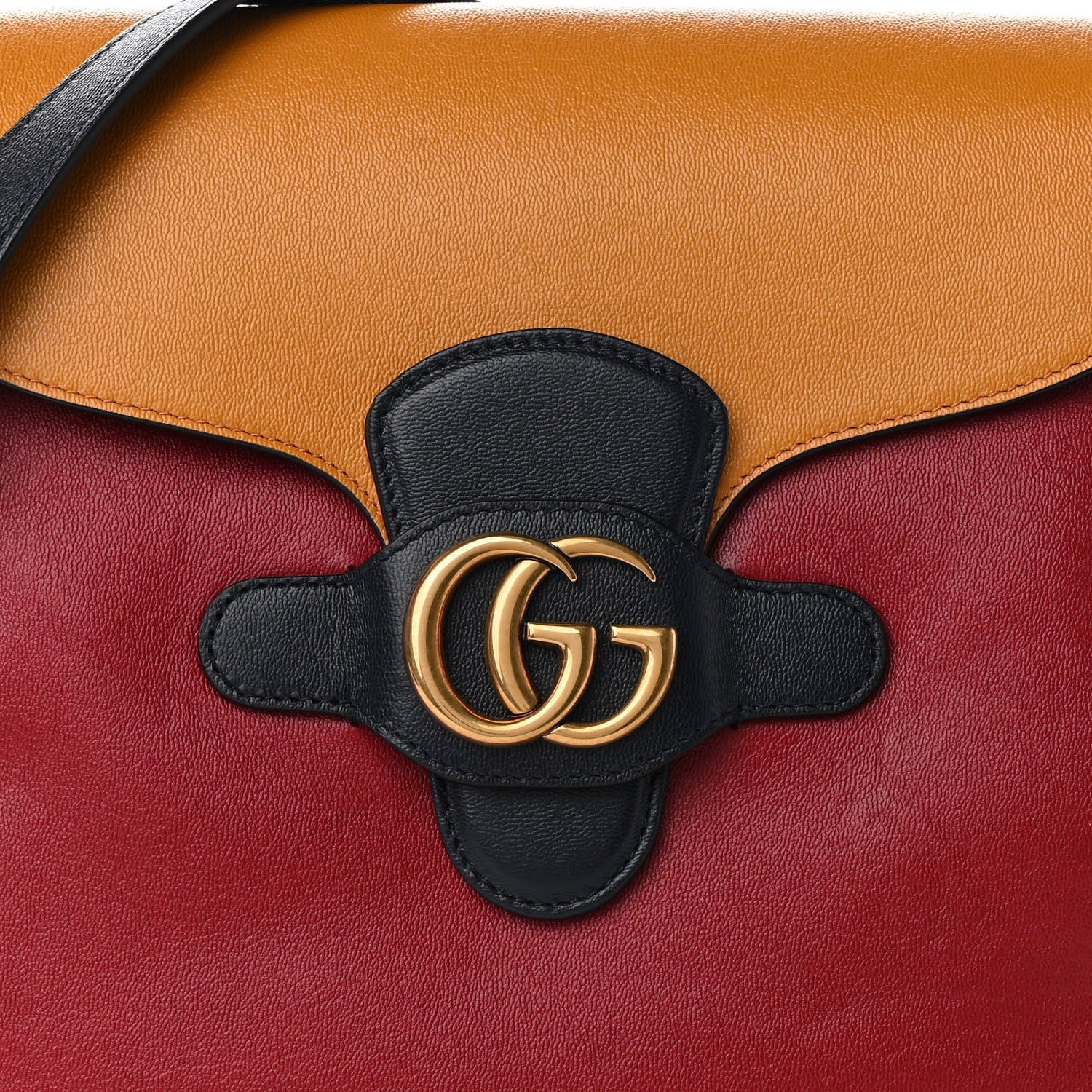 Gucci New Sakai Calfskin Lux Tri-Color Medium Dahlia Messenger Shoulder Bag New Cherry Red Sun Oil Blue 8 of 9