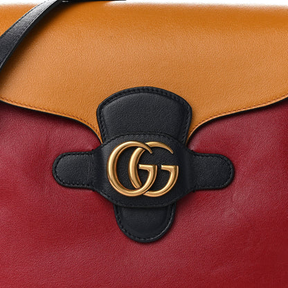 Gucci New Sakai Calfskin Lux Tri-Color Medium Dahlia Messenger Shoulder Bag New Cherry Red Sun Oil Blue 8 of 9