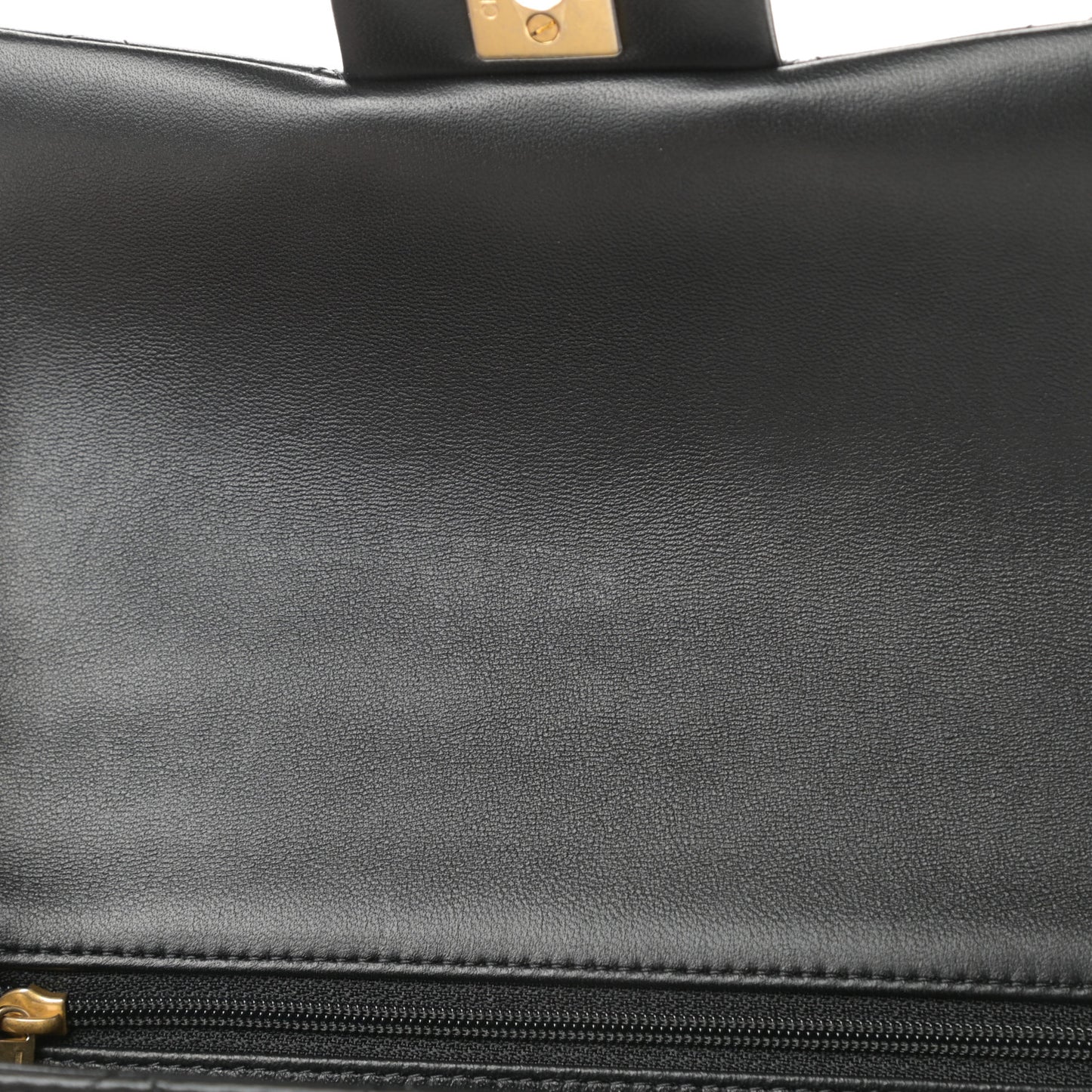 Lambskin Quilted Mini Top Handle Rectangular Flap Black