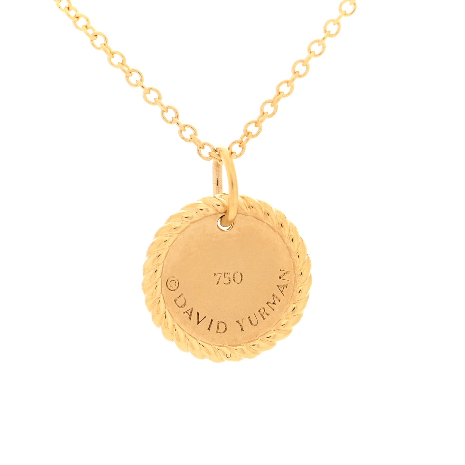 David Yurman 18K Yellow Gold Blue Sapphire Diamond Evil Eye Necklace 5 of 5