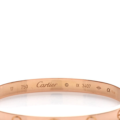 Cartier 18K Pink Gold LOVE Bracelet 17 4 of 5