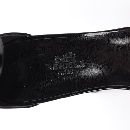 Hermes Patent Calfskin Madison 90 Sandals 37.5 Black 7 of 9