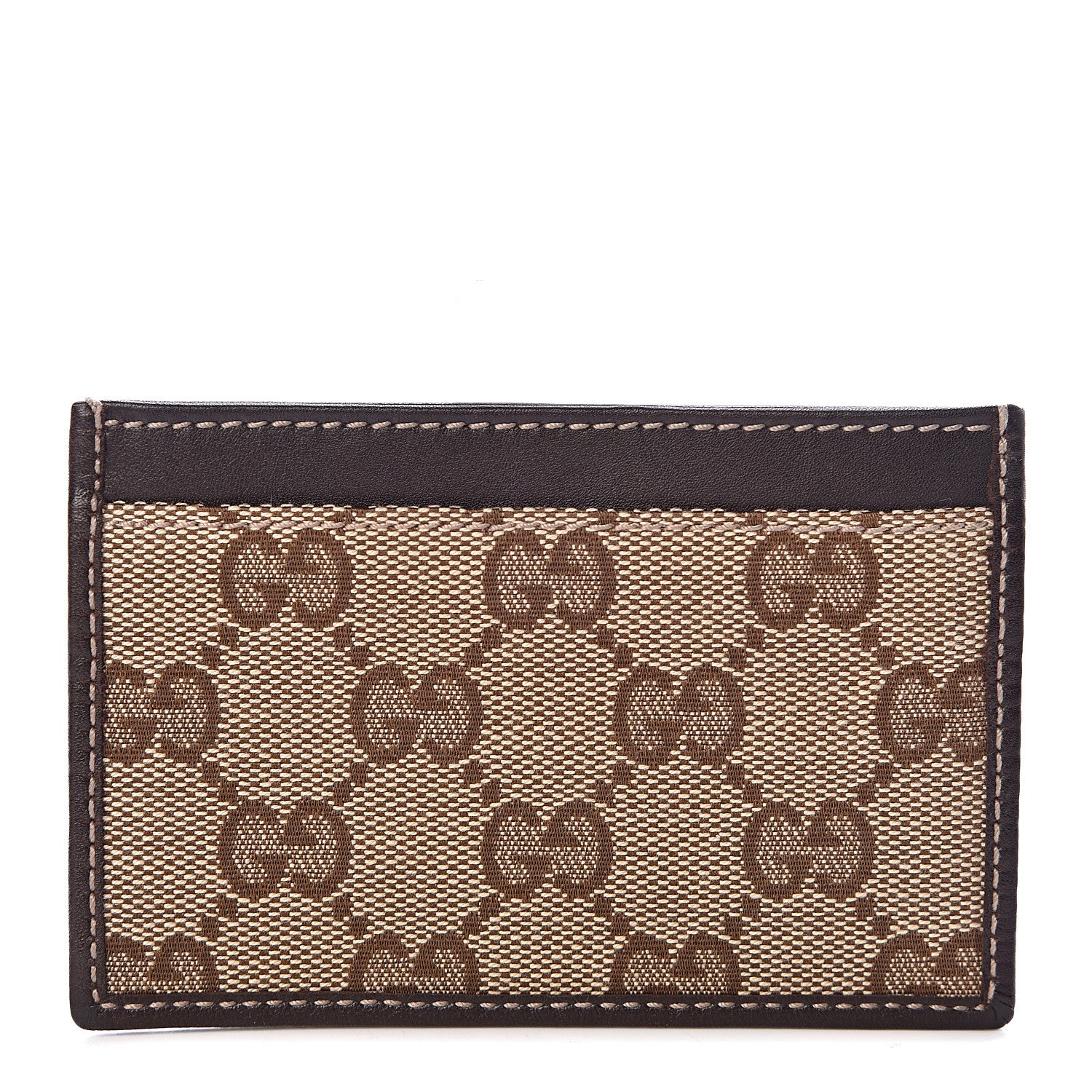 Gucci GG Monogram Card Holder Dark Brown 1 of 6
