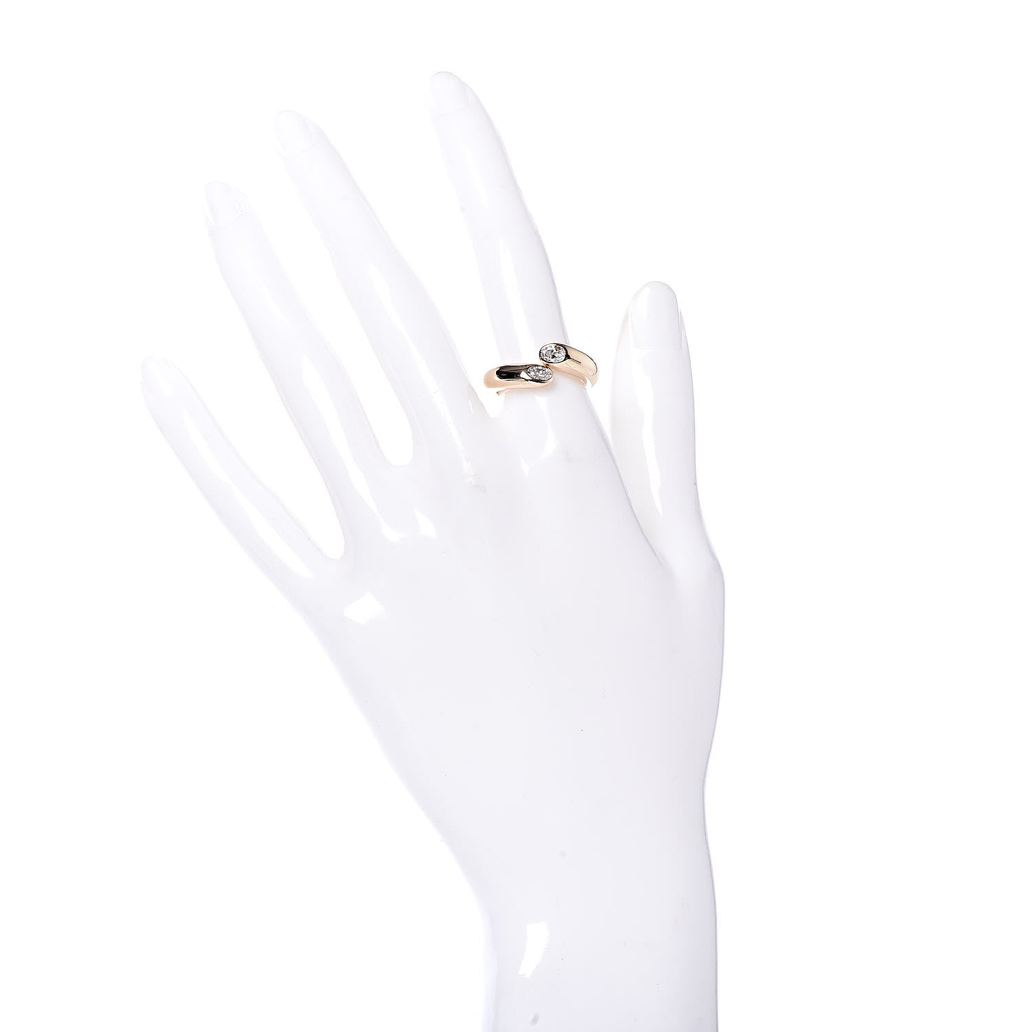 Cartier 18K Yellow Gold Diamond Ellipse Deux Tetes Croisees Bypass Ring 53 6.25 2 of 5