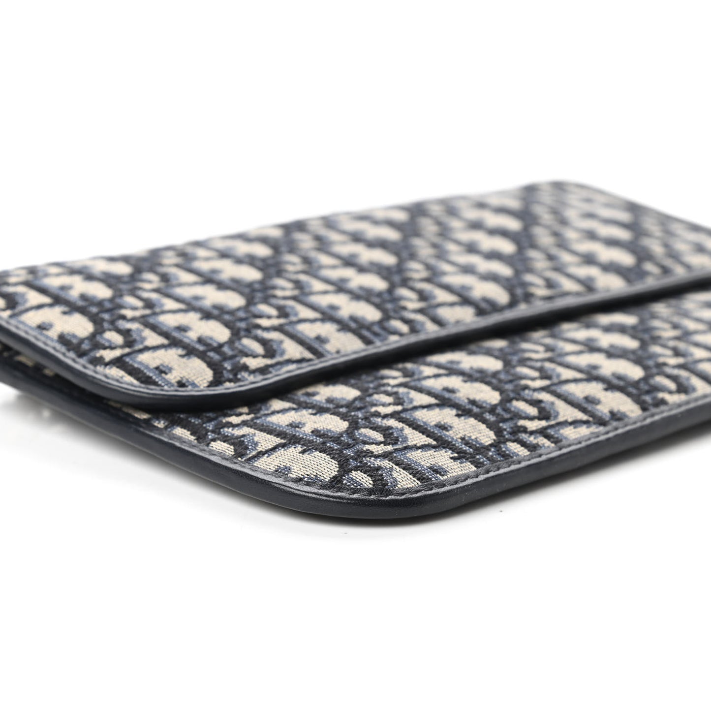 Oblique Flap Pouch Clutch Blue