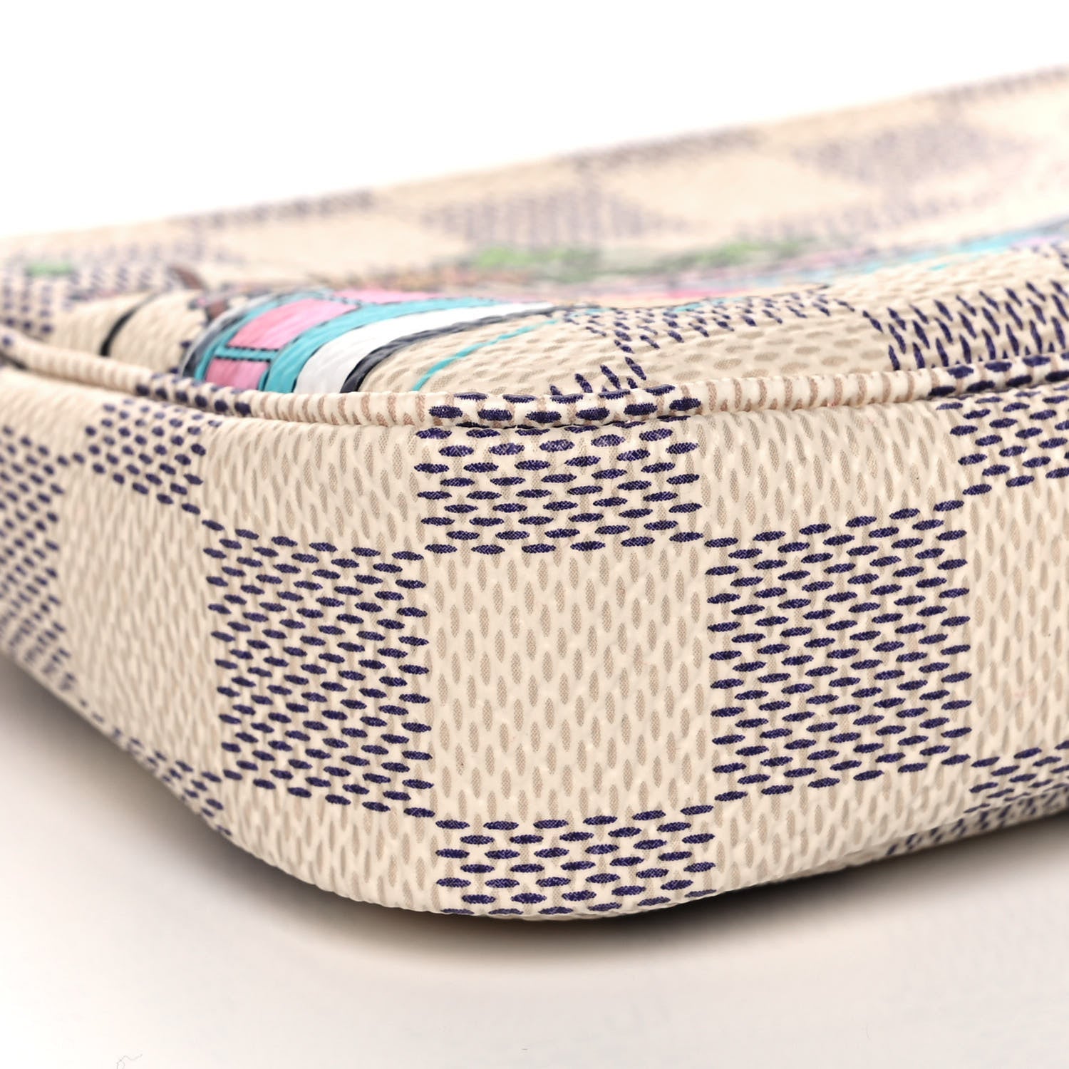 Louis Vuitton Damier Azur 2021 Christmas Animation Hollywood Mini Pochette Accessories Fuchsia 9 of 11