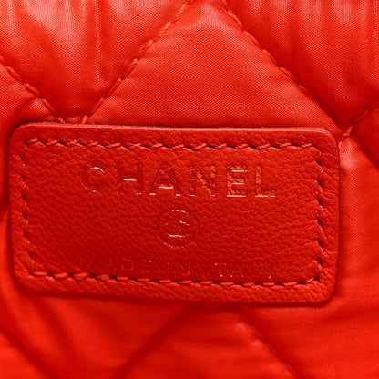 Chanel Velvet Quilted Large Chanel Cosmetic Case Orange 6 of 9