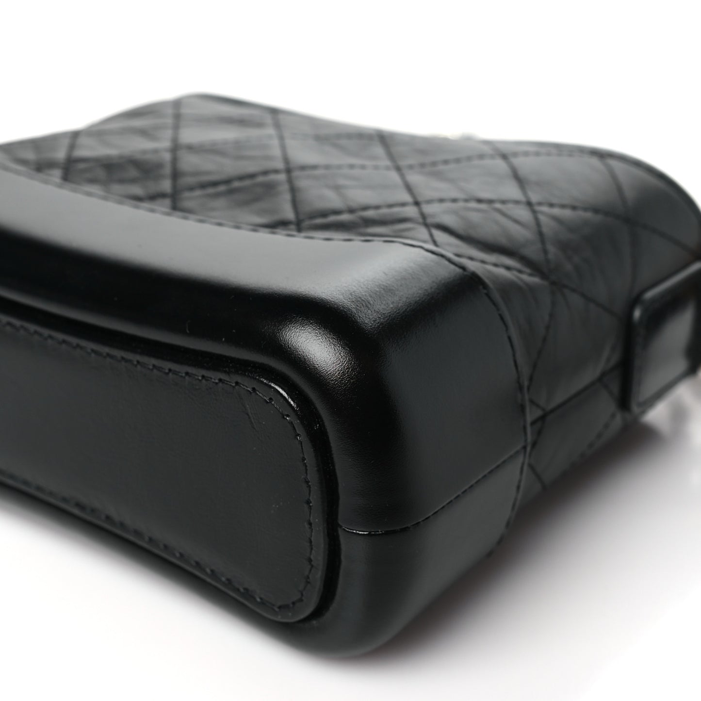Aged Calfskin Quilted Small Gabrielle Hobo Black
