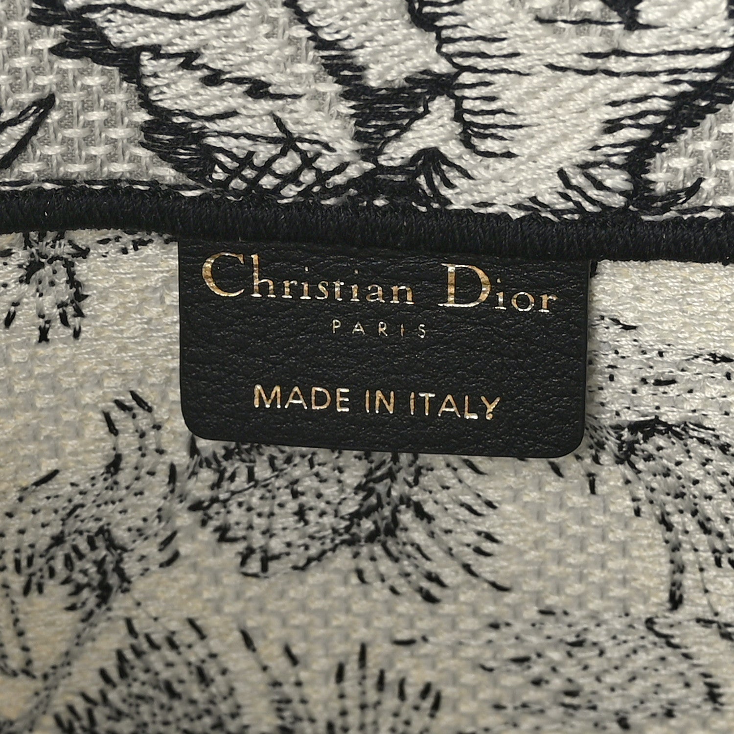 Christian Dior Canvas Embroidered Large Toile De Jouy Book Tote White Black 6 of 9