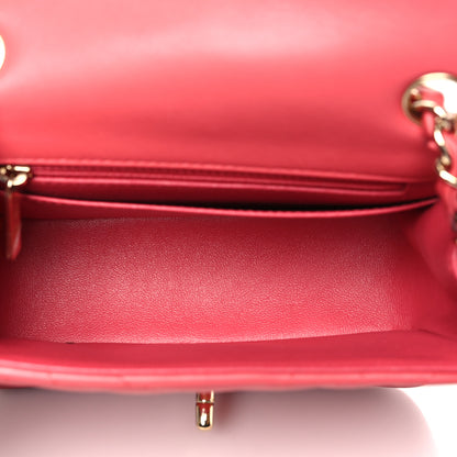 Chanel Lambskin Chevron Quilted Mini Square Flap Pink 5 of 14