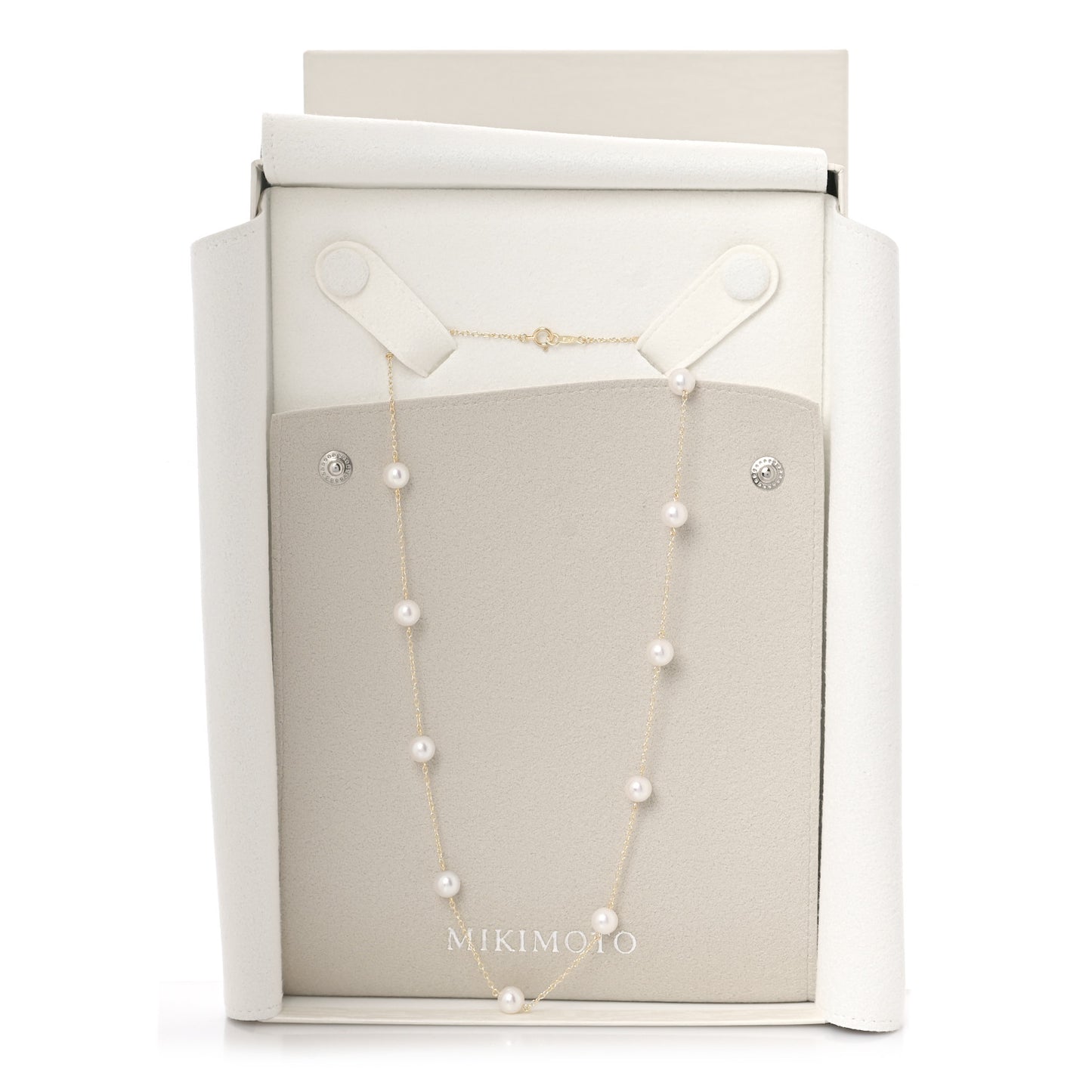 18K Yellow Gold Akoya Pearl 6-6.5mm Station Necklace