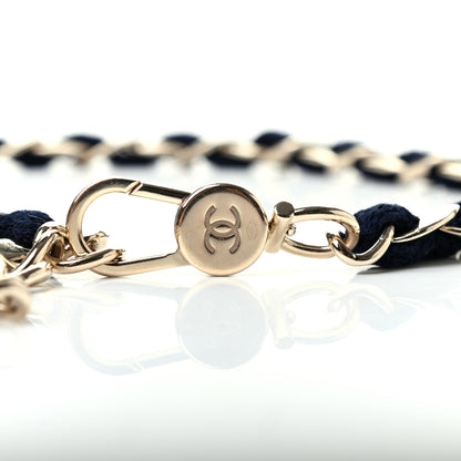 Chanel Terry Cloth Chain CC Medallion Belt Blue Gold 4 of 4