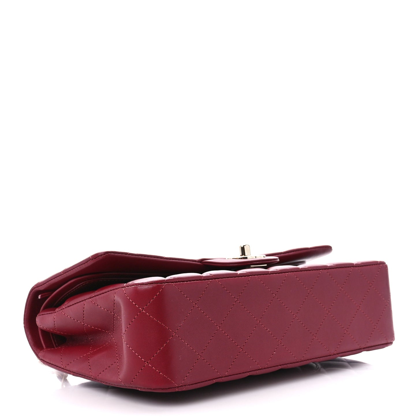 Lambskin Quilted Medium Double Flap Burgundy