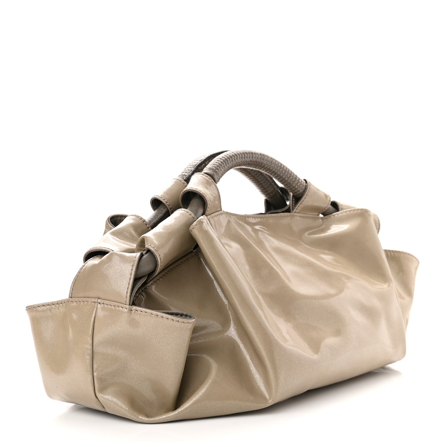 Patent Goatskin Mistral Bag Taupe