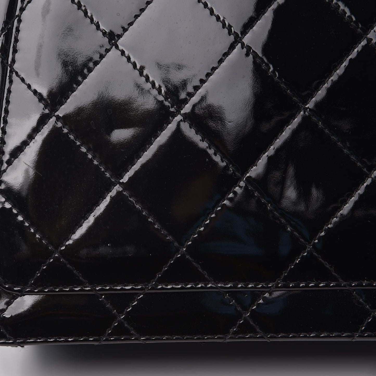 Patent Quilted CC Shoulder Bag Black