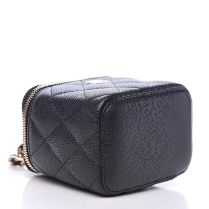 Chanel Caviar Quilted Mini Vanity Case With Chain Black 4 of 10