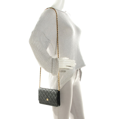 Chanel Lambskin Quilted Wallet On Chain WOC Black 2 of 9