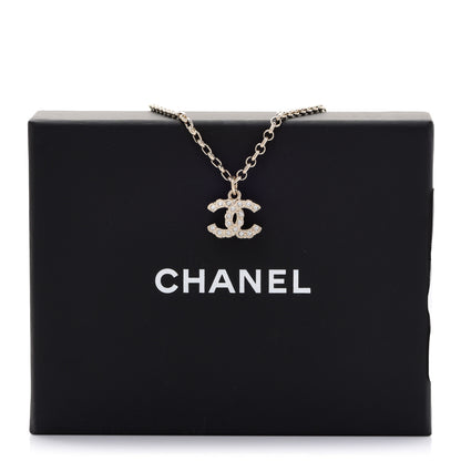 Chanel Pearl Crystal CC Pendant Necklace Gold 6 of 6
