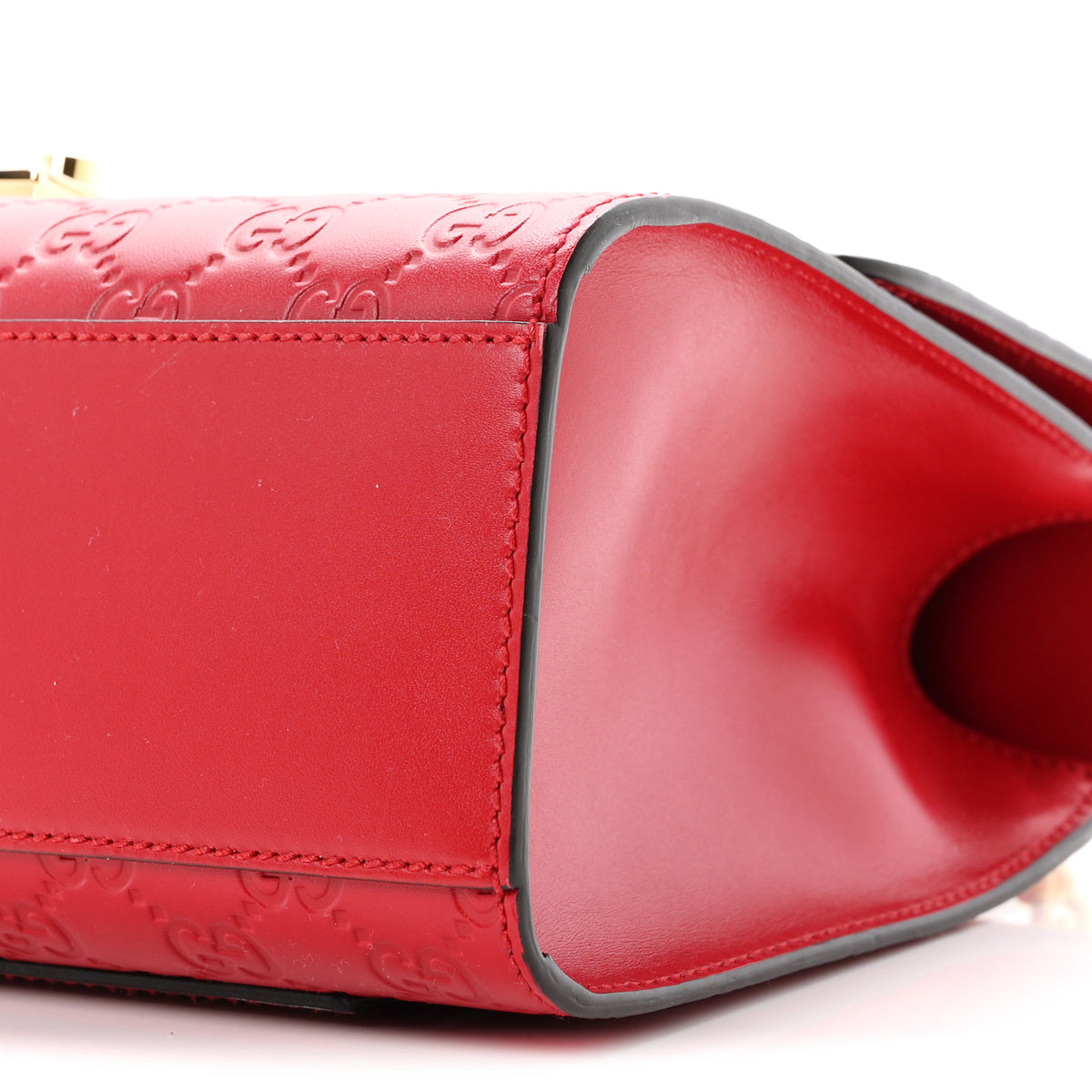 Guccissima Medium Padlock Shoulder Bag Hibiscus Red