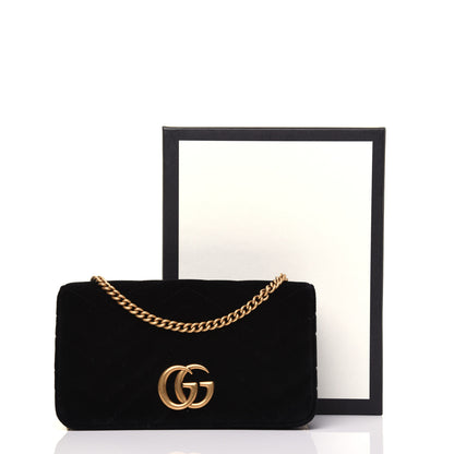 Gucci Velvet Matelasse GG Marmont Mini Bag Black 13 of 13
