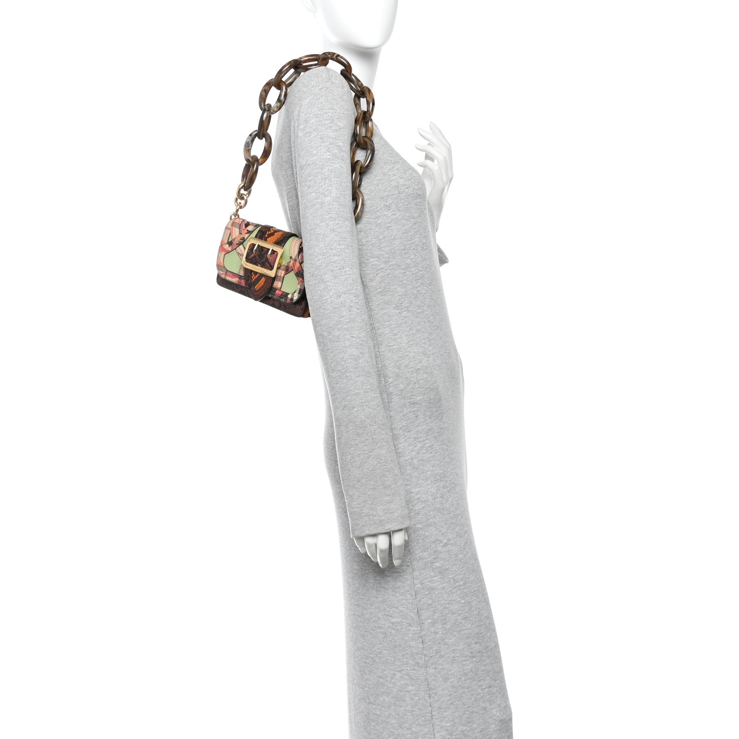 Burberry Calfskin Snakeskin Resin Madison Buckle Chain Bag Multicolor 2 of 11