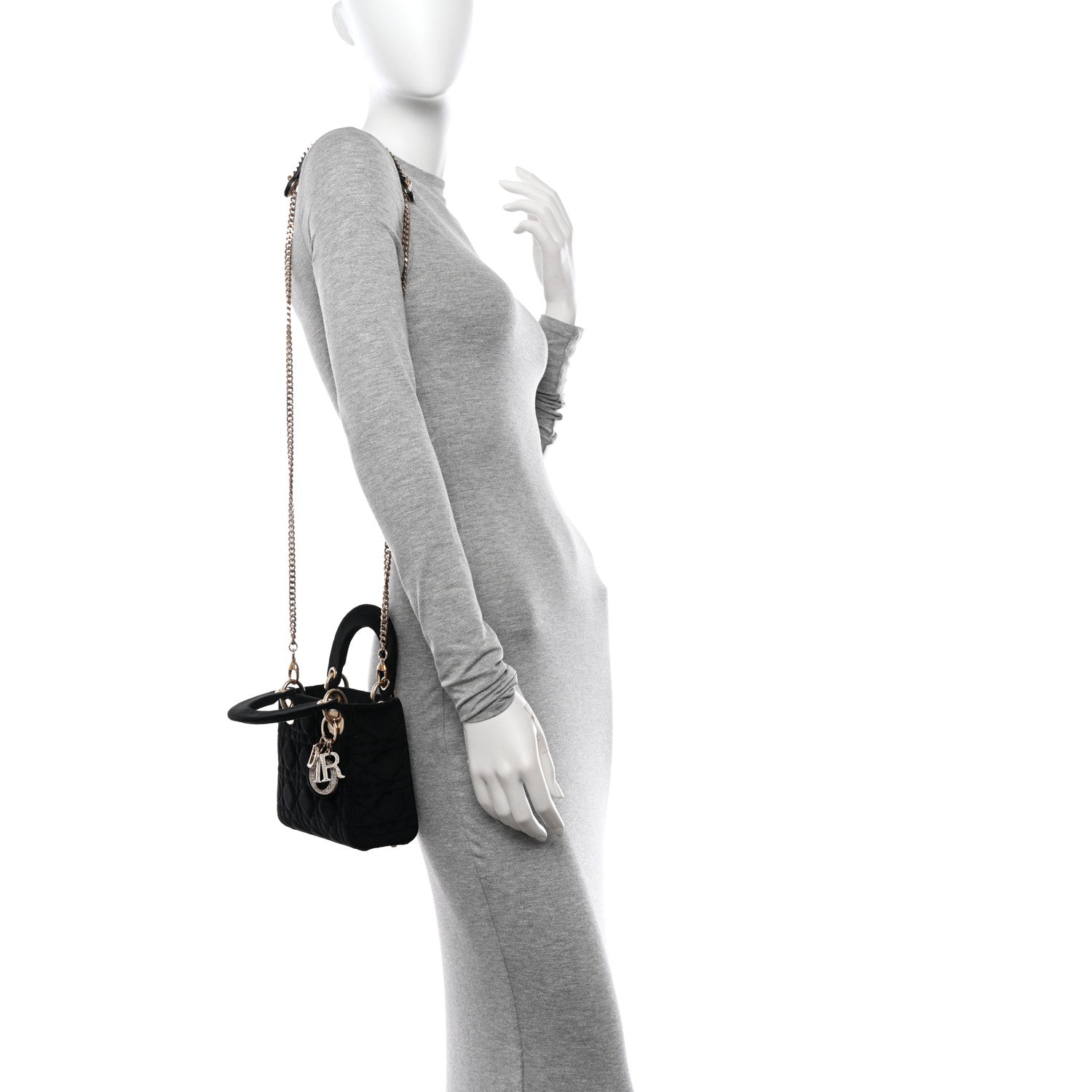 Christian Dior Velvet Mini Lady Dior Black 3 of 10