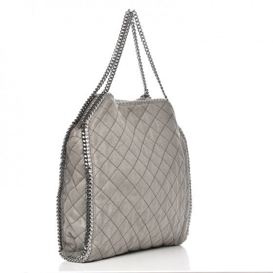 Stella McCartney Shaggy Deer Quilted Big Falabella Tote Grey 3 of 10