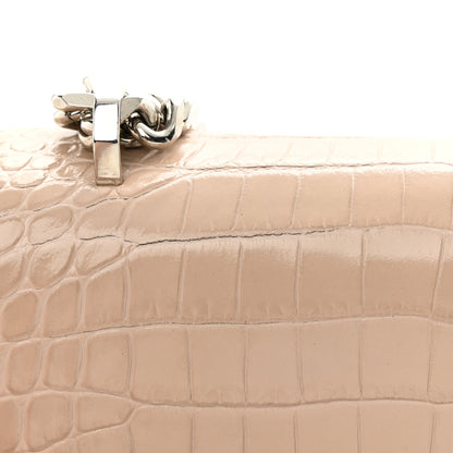 Alexander McQueen Shiny Crocodile Embossed Jeweled Satchel Sand 10 of 12