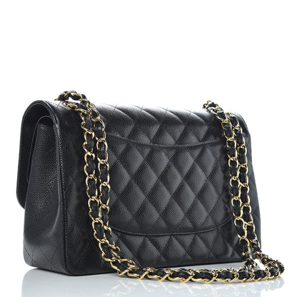 Chanel Caviar Quilted Jumbo Double Flap Black 3 of 10