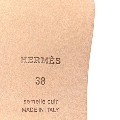Hermes Epsom Oran Sandals 38 Bleu Littoral 7 of 9