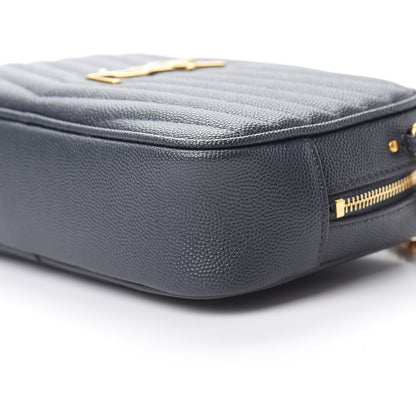 Saint Laurent Grain De Poudre Matelasse Monogram Mini Lou Camera Bag Dark Smog 10 of 11
